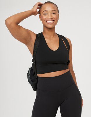 OFFLINE Real Me Longline Racerback Sports Bra | American Eagle Outfitters (US & CA)