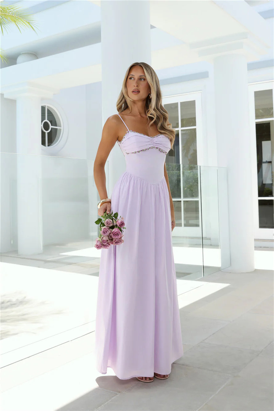 Happy Is Pretty Maxi Dress Lavender | Hello Molly (US)