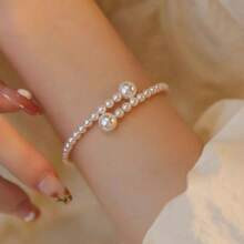French Retro Pearl Bracelet Female Light Luxury Socialite Temperament Advanced Design Sense Simple Everything Fashion Bracelet | SHEIN