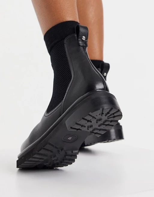 Whistles chunky leather chelsea boots in black | ASOS (Global)