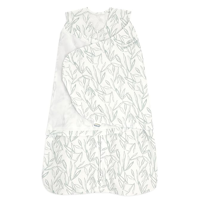 HALO 100% Cotton Sleepsack Swaddle, 3-Way Adjustable Wearable Blanket, TOG 1.5, Leaves, Small, 3-... | Amazon (US)