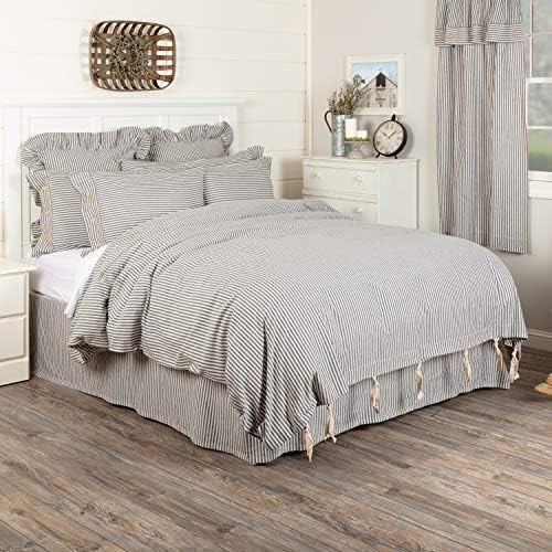 Piper Classics Farmhouse Ticking Gray Stripe Queen Duvet Cover, 92" x 92", Gray & Off White Comfo... | Amazon (CA)