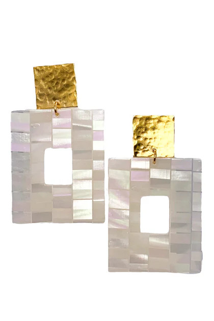 Virtue Time Flies White Tiles Earring | The Willow Tree