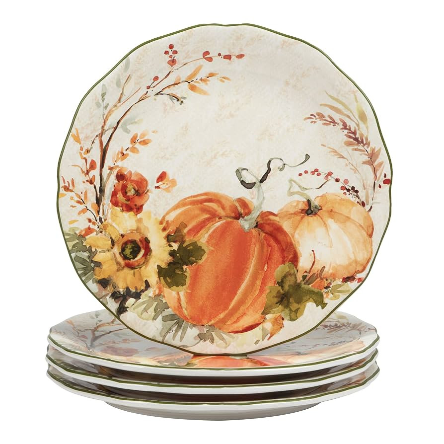 Certified International Harvest Morning 11" Dinner Plates, Multicolor, Large, Set of 4 | Amazon (US)