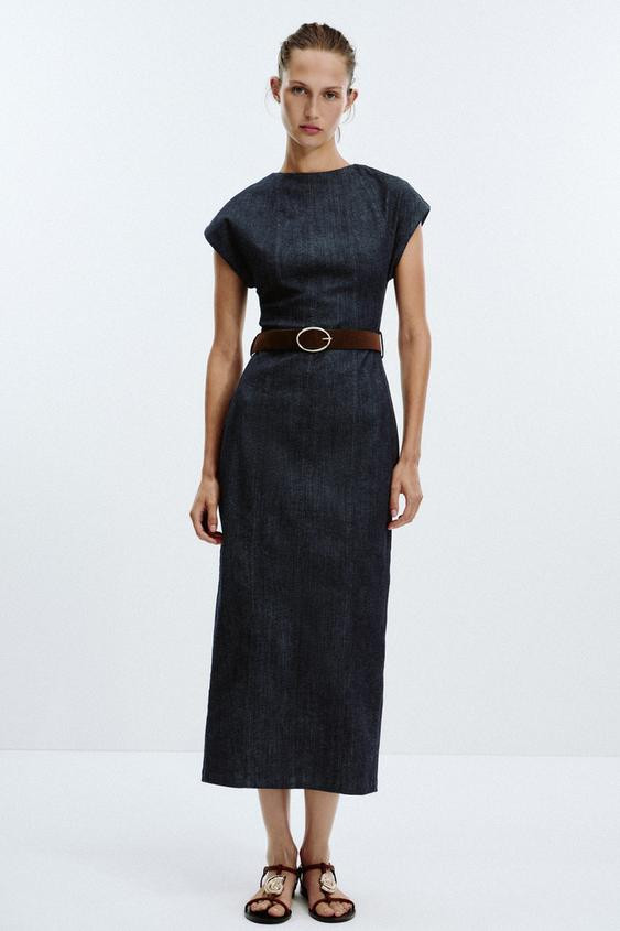BELTED FITTED MIDI DRESS | Zara US