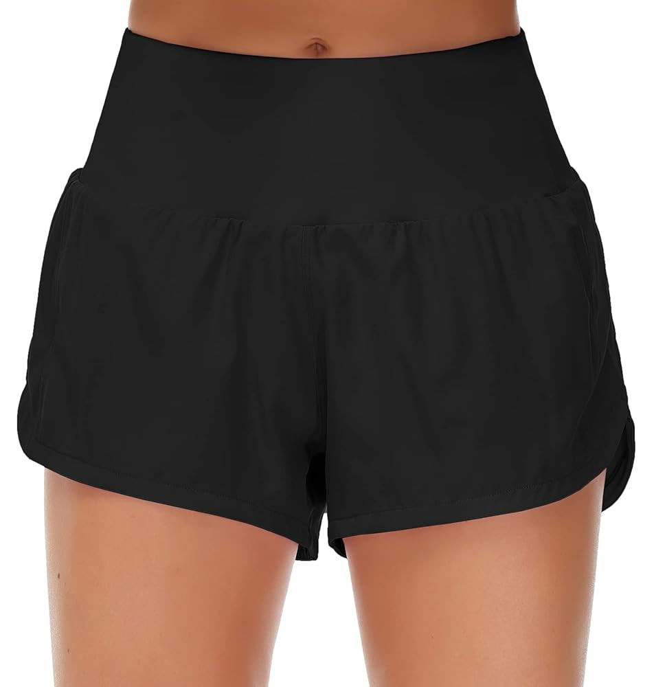 Origiwish Women's High Waisted Running Shorts with Liner Quick Dry Athletic Workout Shorts Zipper... | Amazon (US)