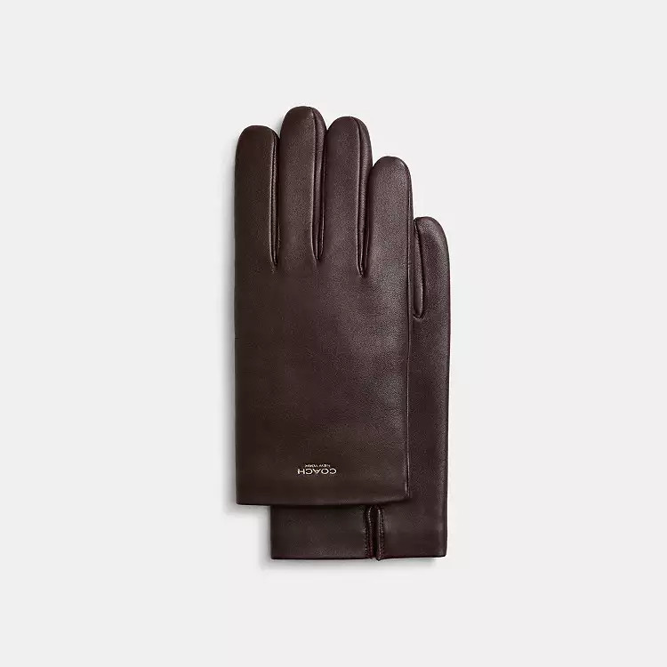 Men's Leather Tech Gloves | Coach (US)