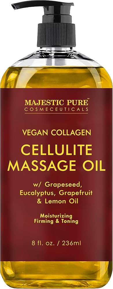 MAJESTIC PURE Anti Cellulite Massage Oil - with Vegan Collagen & Stem Cells, Cellulite Cream for ... | Amazon (US)