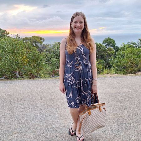 Cloudy sunset from our time on Mulgumpin Island 💙 wore this Kmart tiered sundress with my Louis Vuitton damier azur neverfull tote bag for dinner and the amazing experience of hand feeding wild dolphins with the kids 💙

#LTKaustralia #LTKitbag