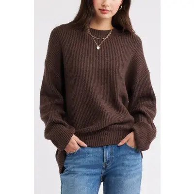 BP. Cozy Crewneck Sweater in Pink Azalea at Nordstrom, Size Medium | Nordstrom