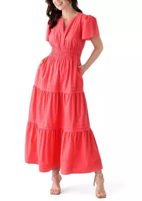 Women's Solid Waisted Midi Dress | Belk