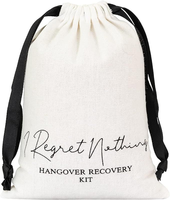10 Pack Hangover Kit, 5x7 In Party Favor Bags, Wedding Survival Recovery Kit Bags Cotton Muslin D... | Amazon (US)