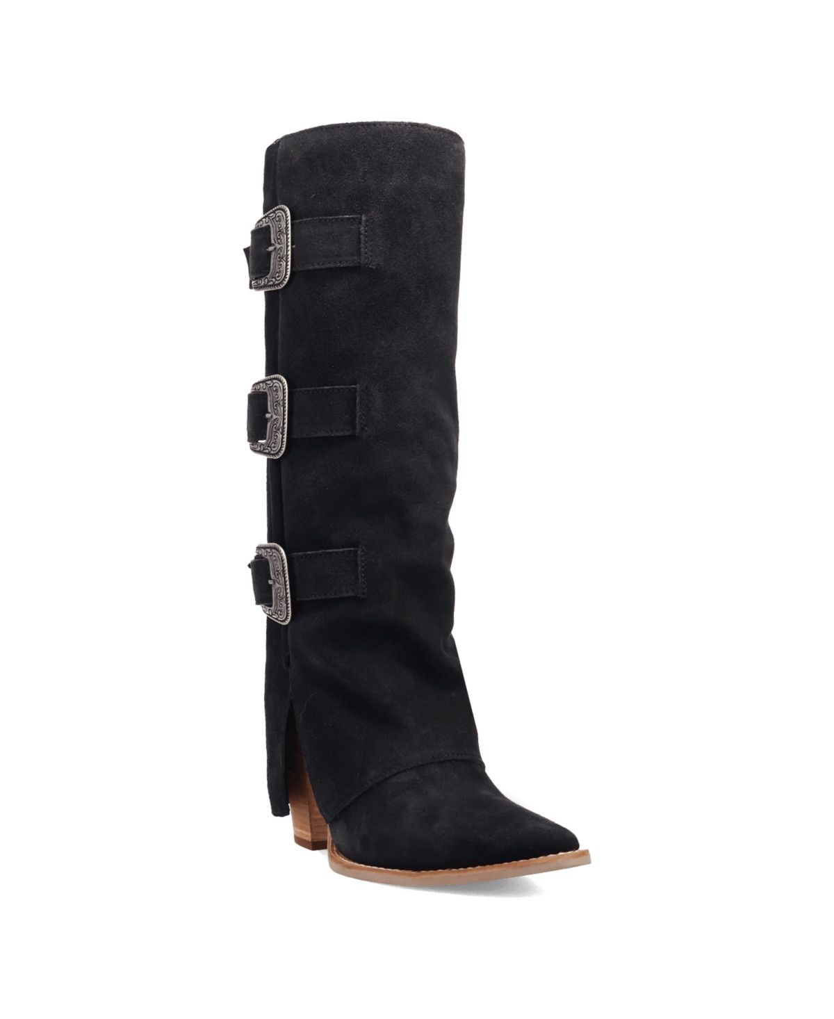 Dingo Women's Buckle Bunny Suede Leather Boot - Black | Macy's