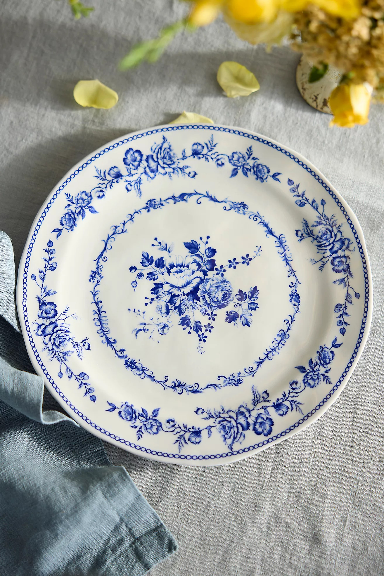 Botanical Transferware Dinner Plate | Anthropologie (US)