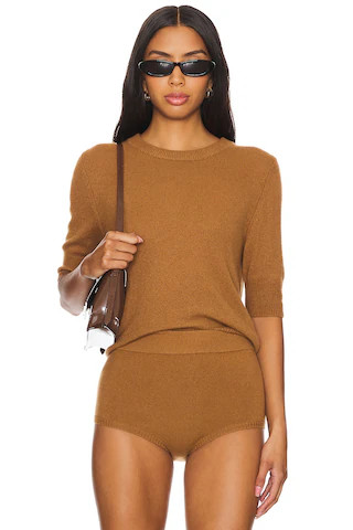 W. Cashmere Celina Short Sleeve Pullover in Tan. - size XS | Revolve Clothing (Global)