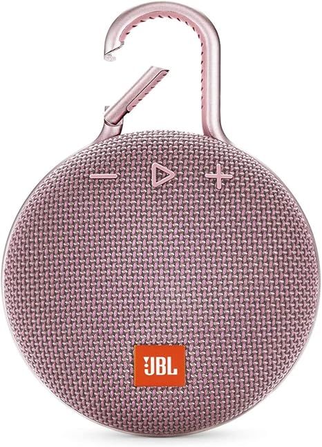 JBL Clip 3, Dusty Pink - Waterproof, Durable & Portable Bluetooth Speaker - Up to 10 Hours of Pla... | Amazon (US)