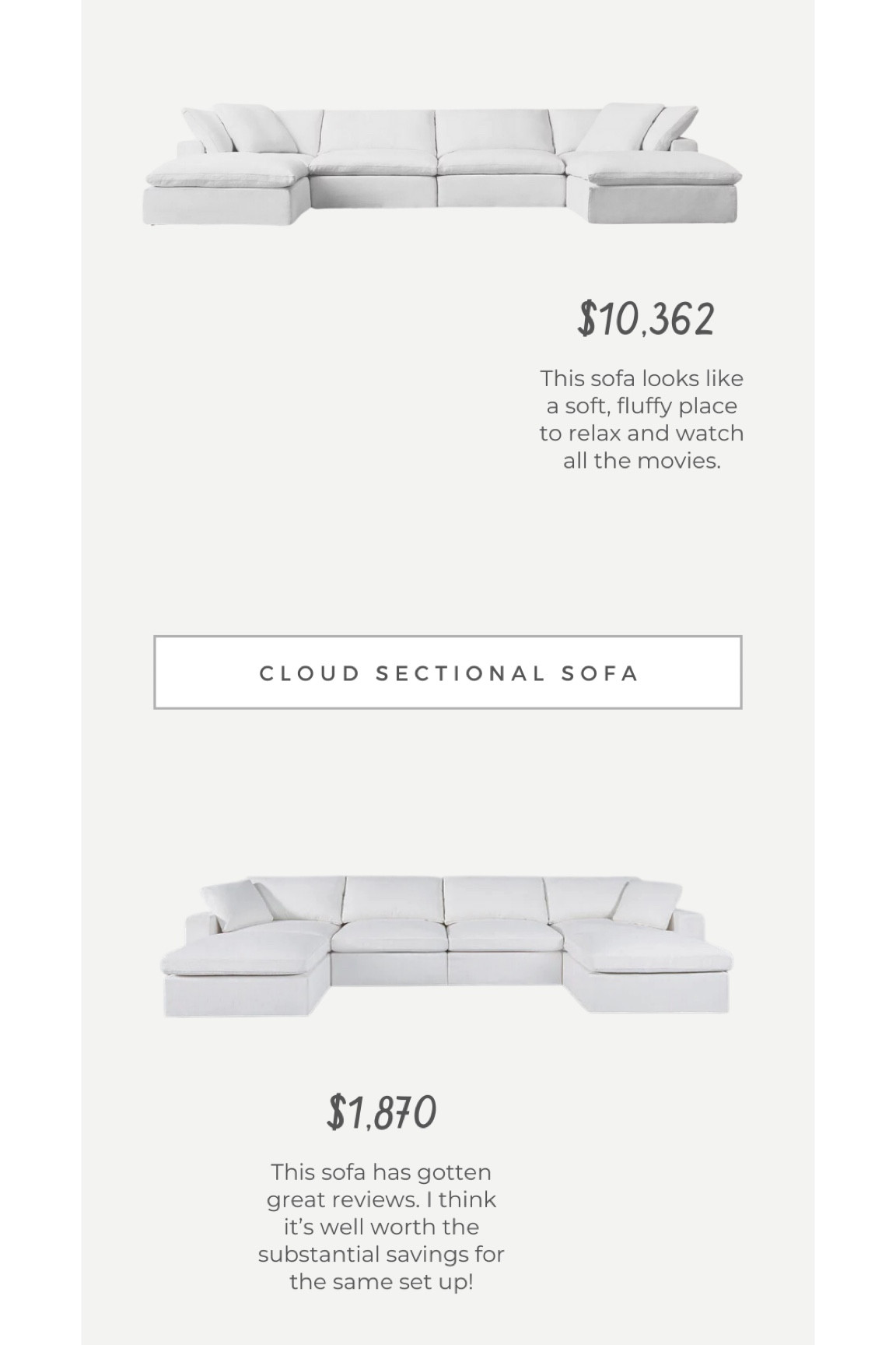 RH cloud modular sectional sofa for less #LTKhome 

#LTKsalealert #LTKMostLoved
