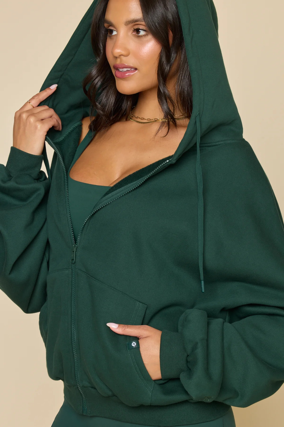 Zip Cloud Hoodie - Pine | POPFLEX