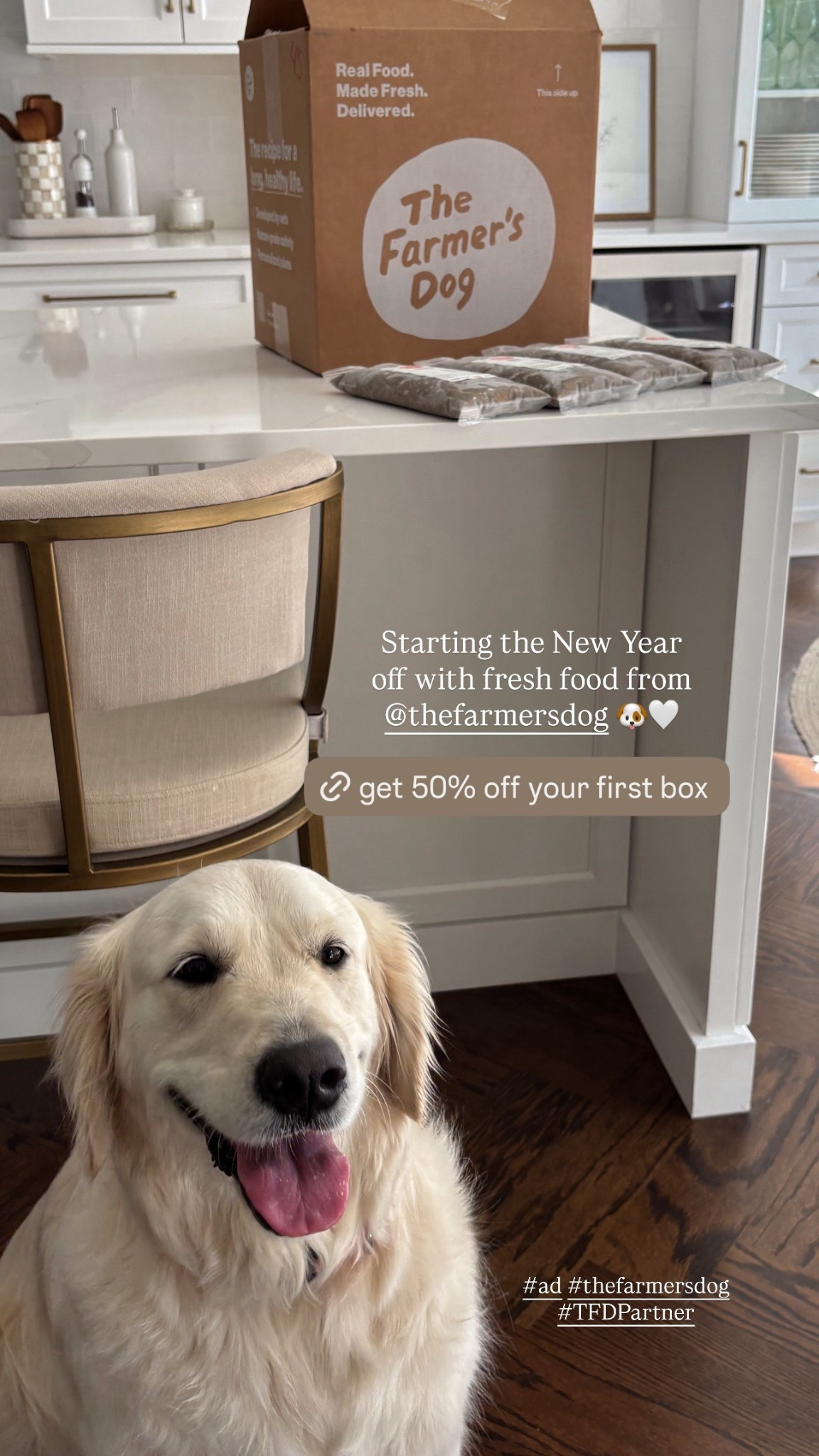 #ad Every year with Ellie is a good one, so this year we’re starting with fresh food! 🐾 🤍@thefarmersdog Fresh food plans are clinically shown to support healthy aging and help dogs maintain a healthy weight! You can get 50% off your first box below! #thefarmersdog #TFDPartner 