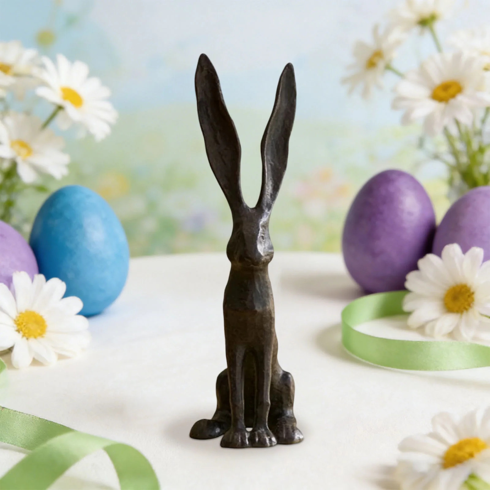 Easter Bunny Decor, Resin Bunnies Figurines Easter Decorations, Indoor Vintage Rabbit Statue Deco... | Walmart (US)