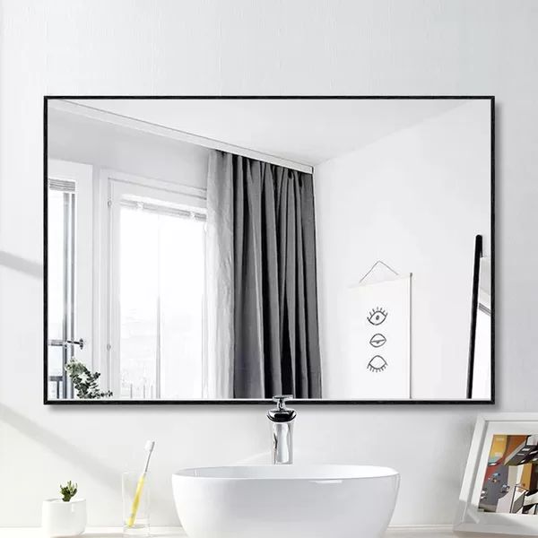 Eline Rectangular Thin Modern and Contemporary Bathroom Mirror | Wayfair North America