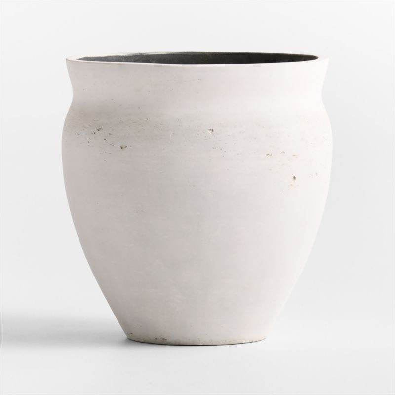 Illara 15.6"" x 15.0"" Ivory Indoor/Outdoor Planter | Crate & Barrel