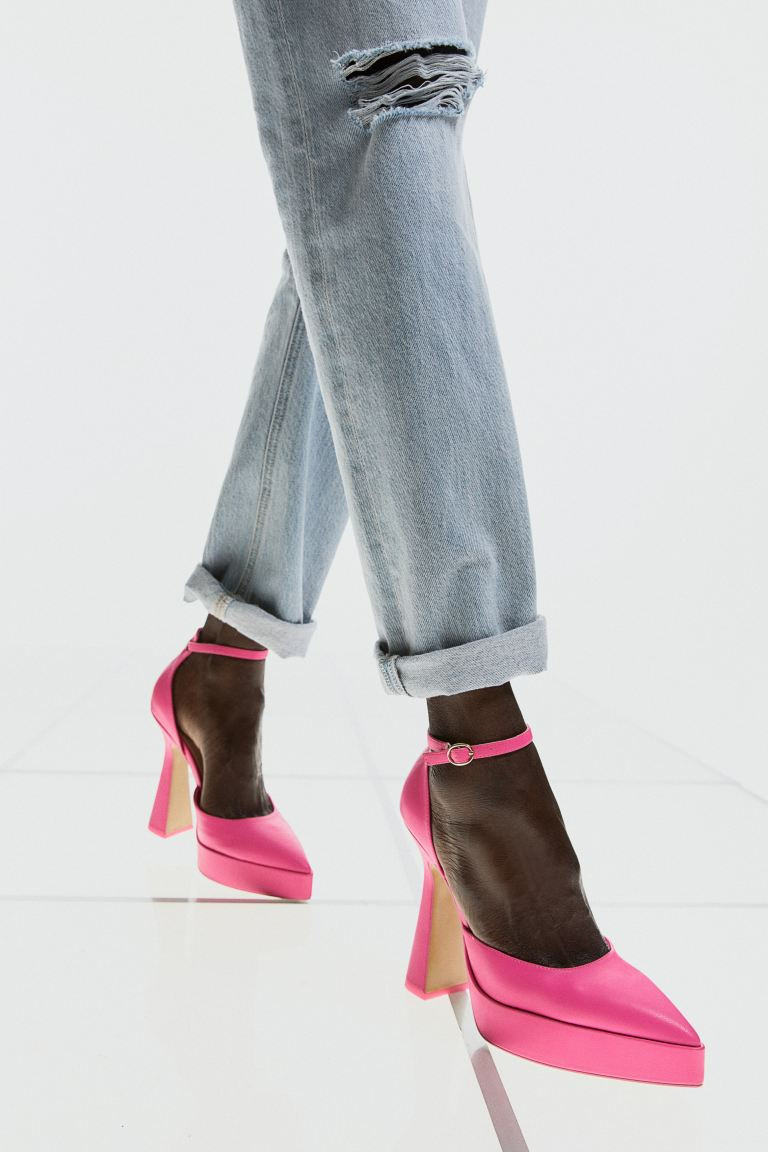 Platform court shoes - Bright pink - Ladies | H&M GB | H&M (UK, MY, IN, SG, PH, TW, HK)