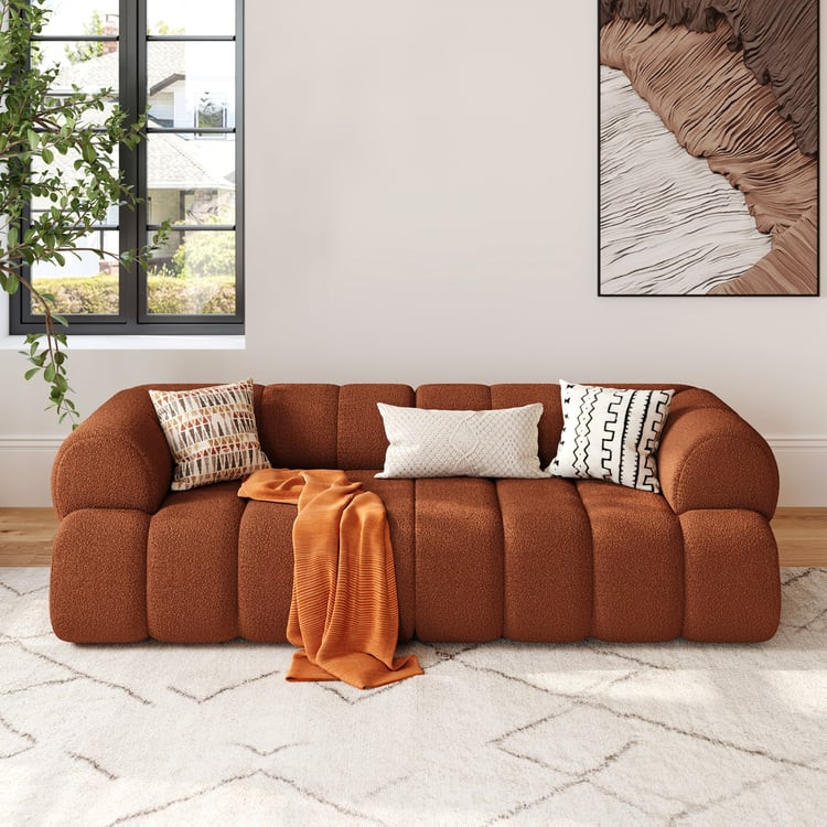 2110mm Channeled 2-Seater Boucle Loveseats Sofa｜Homary | Homary