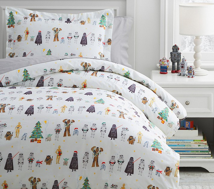 Star Wars™ Holiday Organic Duvet Cover & Shams | Pottery Barn Kids