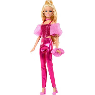 Barbie Deluxe Style Fashion Doll #5 in Metallic Pink Outfit with Corset Top and Accessories, Blon... | Target