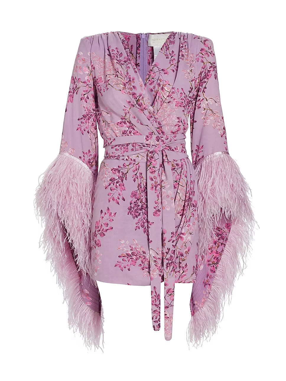 Geisha Floral Feather Minidress | Saks Fifth Avenue