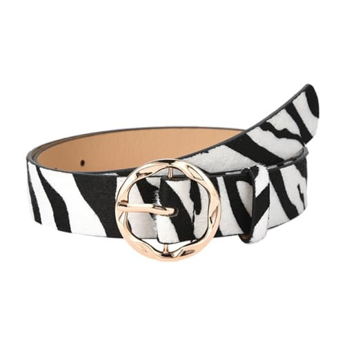 Zebra Leather Waist Belt for Women Fashion Animal Zebra Print Belt Y2k Accessories for Women Vintage Buckle Belt for Men Womens Faux Leather Cow Belt for Dress Jeans Adjustable Belts Without Holes | Amazon (US)