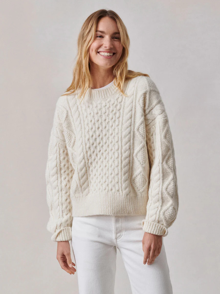 Natural Highland Alpaca Cable Crew | Buck Mason