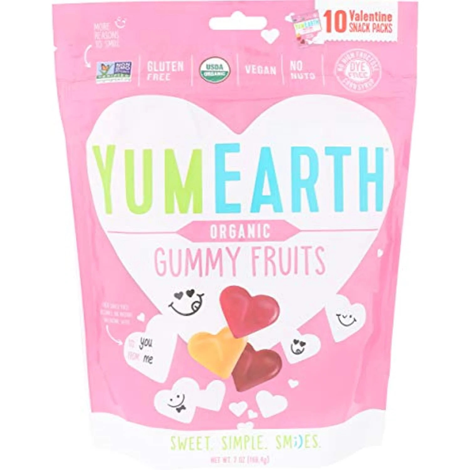 Yumearth Valentines Gummy Fruits, 10 Snack Packs (7 Ounces Each) | Walmart (US)