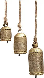 Deco 79 Metal Tibetan Inspired Meditation Decorative Cow Bell with Jute Hanging Rope, Set of 3 10... | Amazon (US)