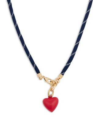 Long Happy Cord Mini Heart Pendant Necklace, 34" | Bloomingdale's (US)
