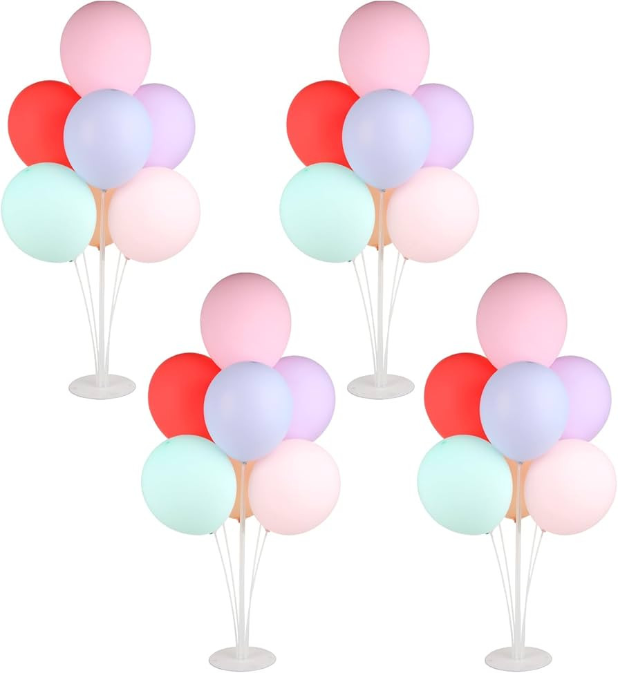 4 Set Balloon Stands for Table, Balloon Sticks with Base Balloon Centerpiece Stand Kit with 28 pc... | Amazon (US)