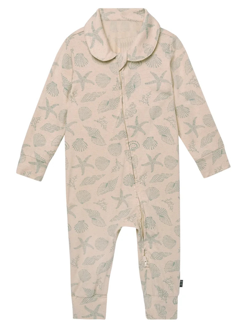 Modern Moments by Gerber Baby Neutral Super Soft Viscose Peter Pan Collar Coverall, Sizes Newborn... | Walmart (US)