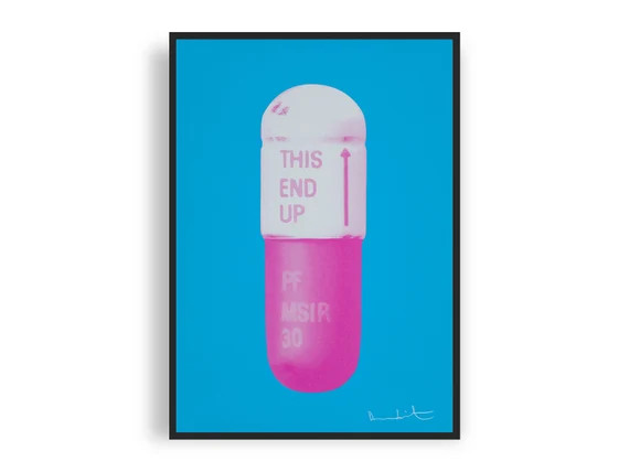 Damien Hirst  the Cure Vivid Blue Cloudy Pink Candy Floss - Etsy | Etsy (US)