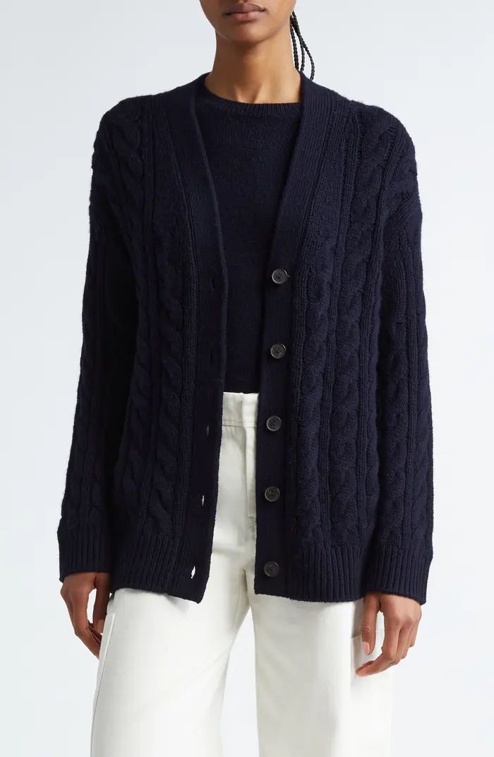 Vince Oversize Wool & Cashmere Cable Cardigan | Nordstrom | Nordstrom