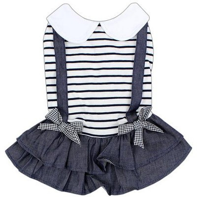 Parisian Pet 'Preppy Girl Dress' Dog & Cat Shirt – Designer Comfortable Pet Apparel – Dark Blue -Valentine's Day  M | Target