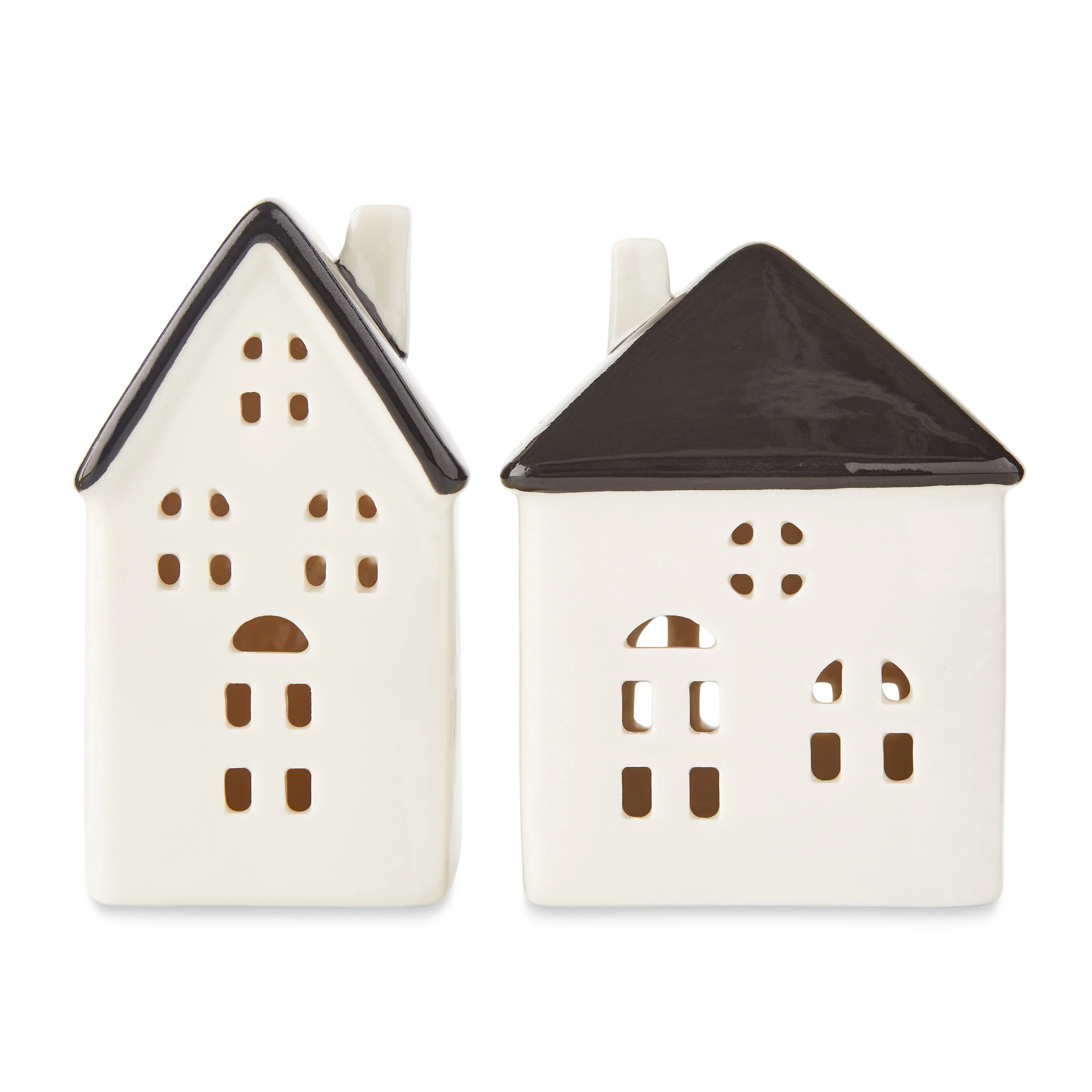 Holiday Time White House Black Roof Tabletop Christmas Decorations, 2 Pack - Walmart.com | Walmart (US)