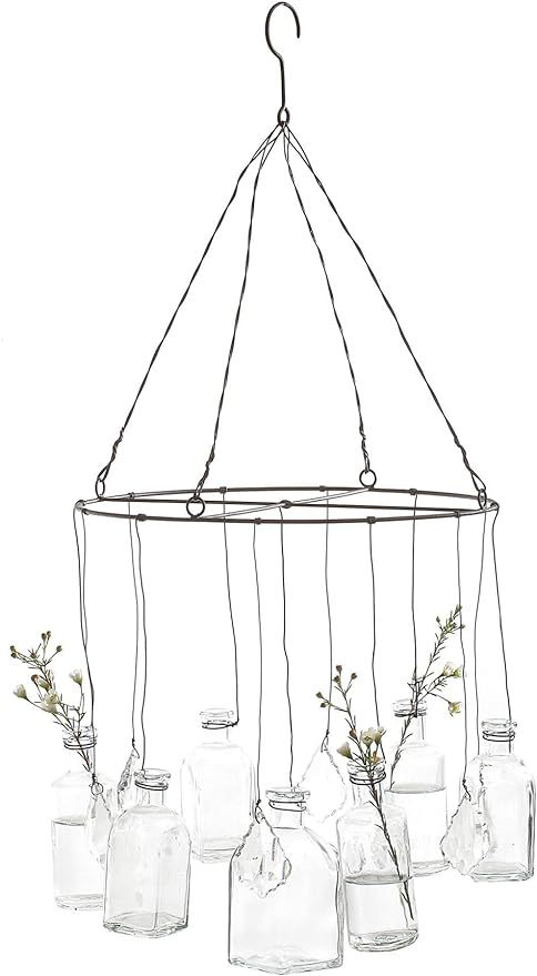 Creative Co-Op DA0239 Hanging Glass Vases with Crystals,Clear | Amazon (US)