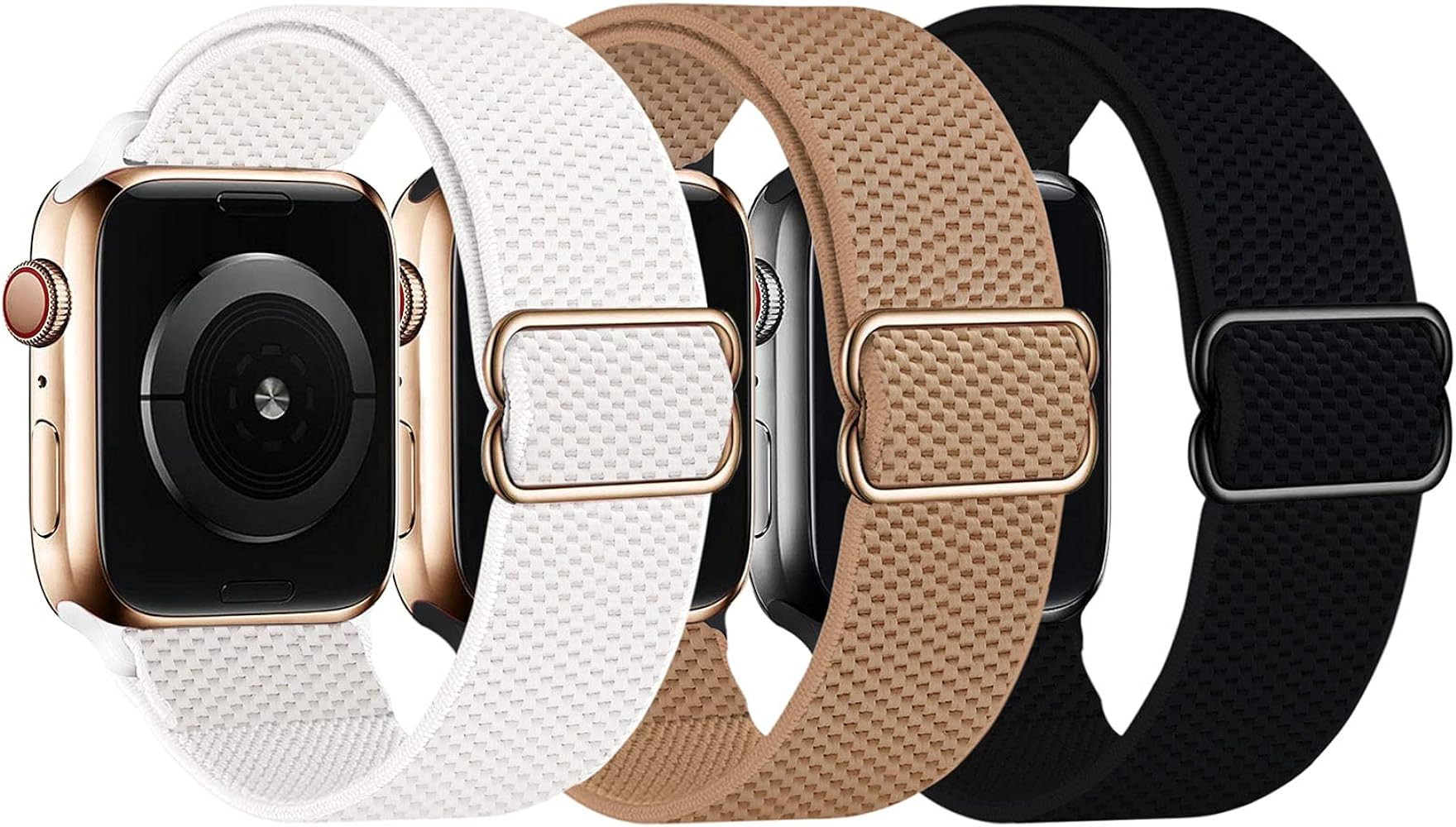 3 Packs Stretchy Nylon Solo Loop Band Compatible with Apple Watch Band 38mm 40mm 41mm 42mm 44mm 4... | Amazon (US)