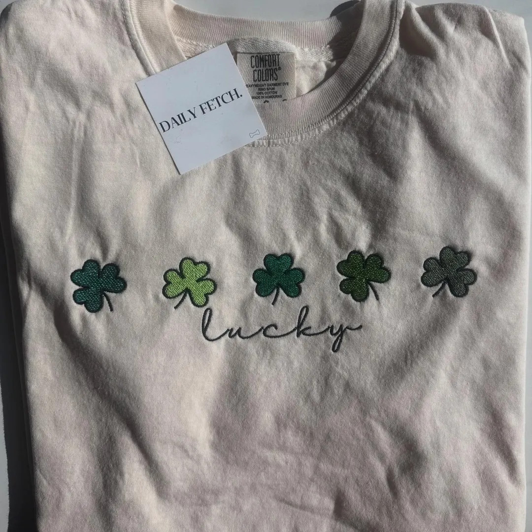 Shamrock Embroidered Shirt - Etsy | Etsy (US)