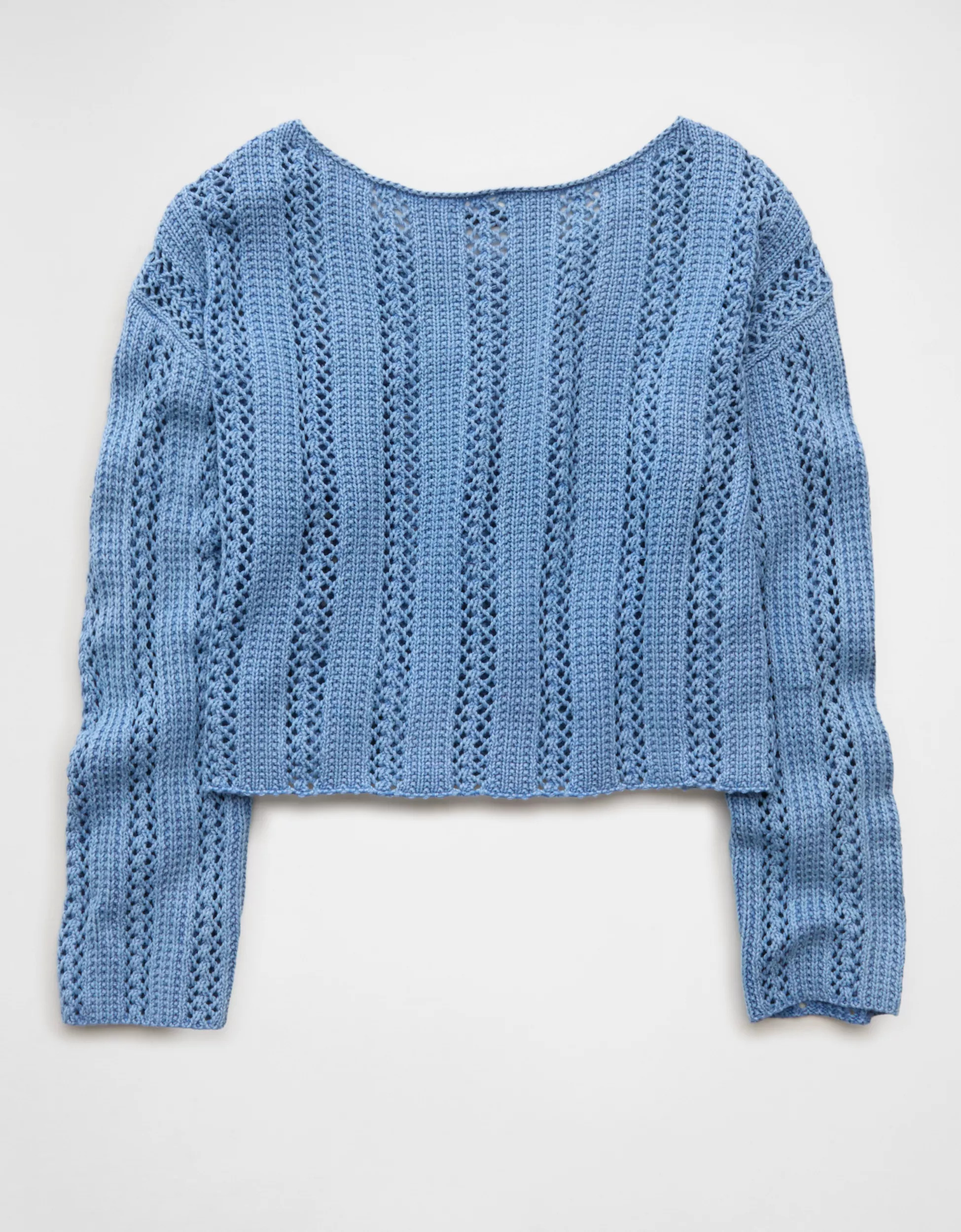 AE Cropped Crochet Boatneck Sweater | American Eagle Outfitters (US & CA)