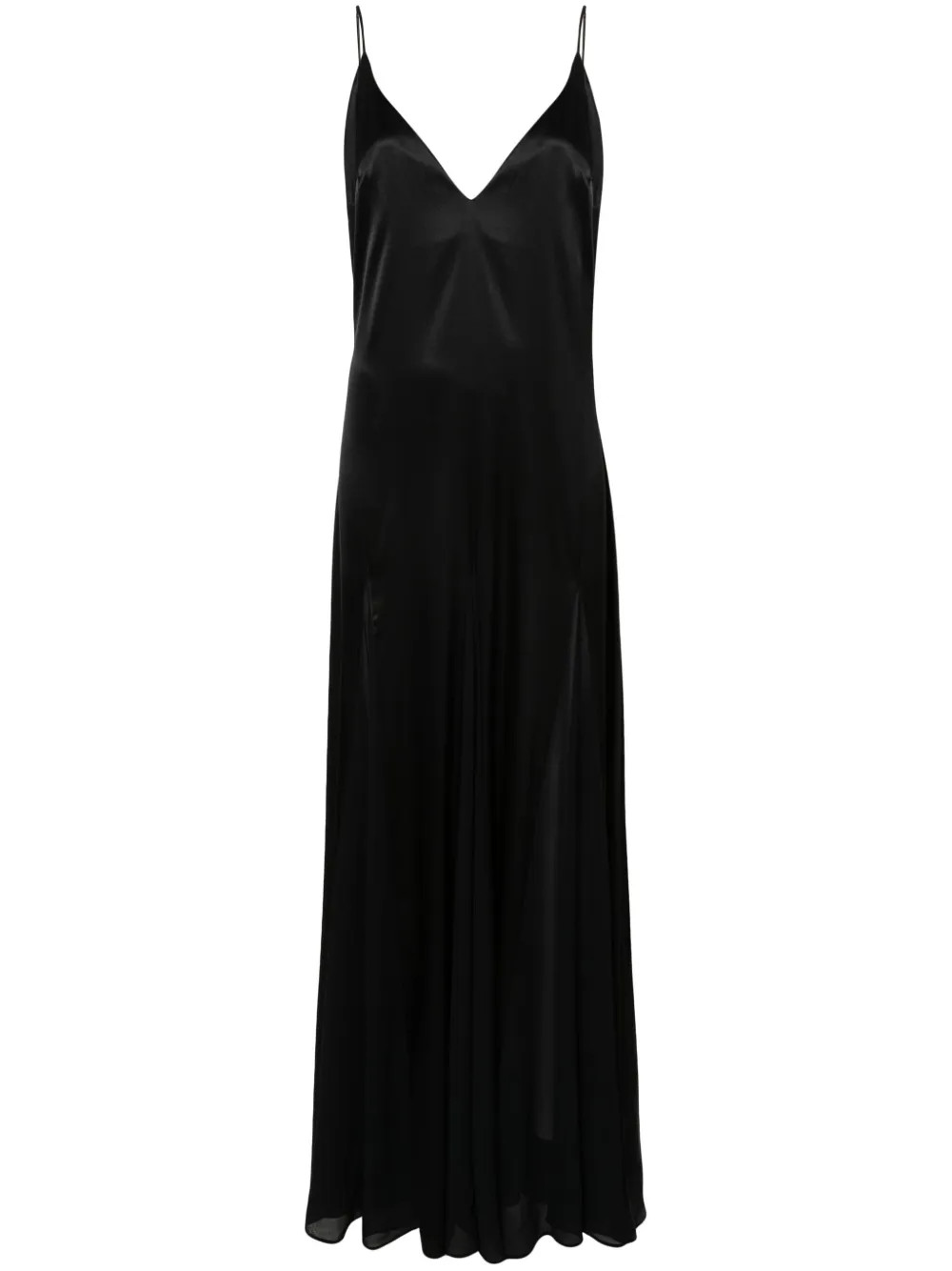 gusset-detail satin maxi dress | Farfetch Global