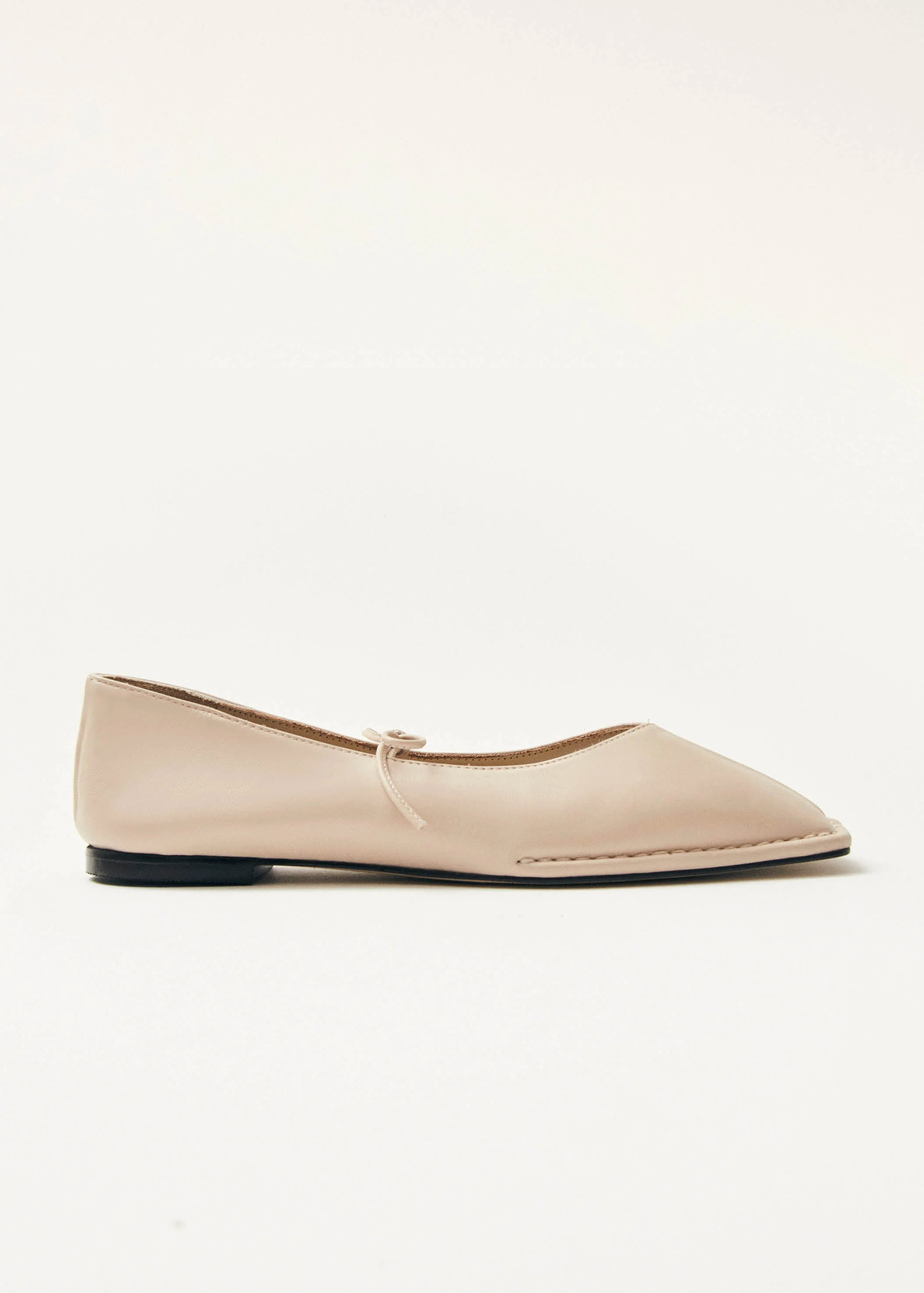 Sway Cream Leather Ballet Flats | ALOHAS (Global)