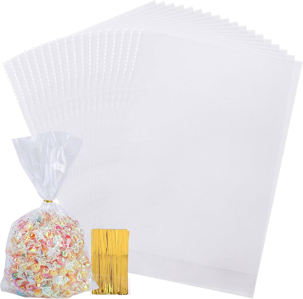 VGOODALL 100PCS Clear Cellophane Bags 8x11inch OPP Plastic | Amazon (US)