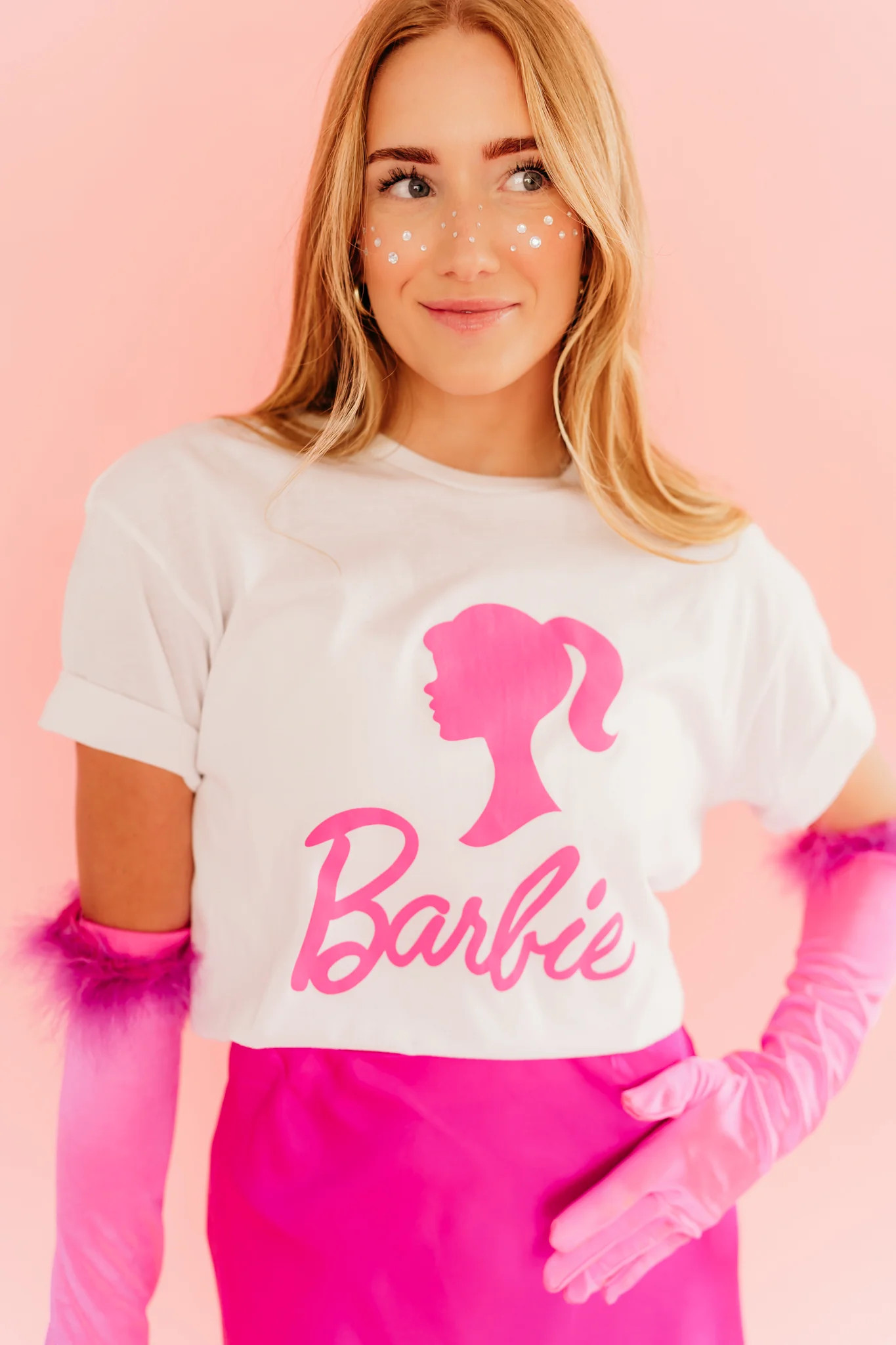 THE BARBIE GIRL GRAPHIC TEE IN WHITE | Pink Desert